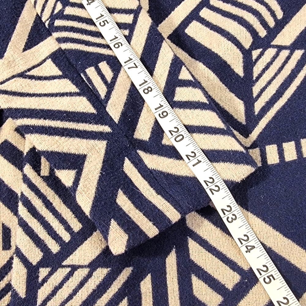 Old Navy Mid Length Blue Soith Western Navajo Vibes Open Jacket Size M Tall - Picture 10 of 10